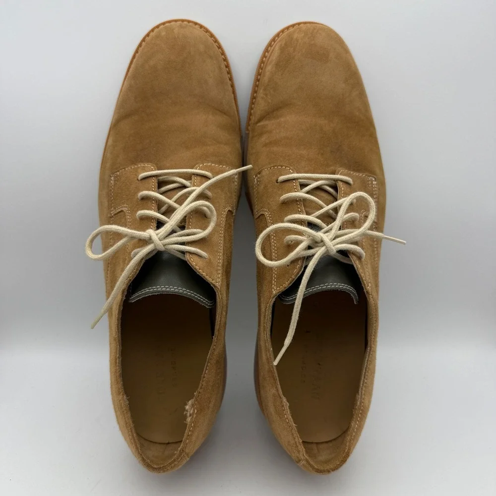 Cole Haan Grand.OS Derby Shoes Mens 11.5 Tan Suede Plain Toe C13800